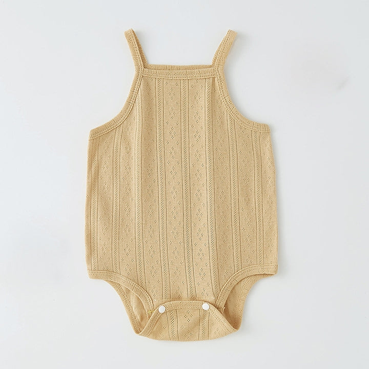 Summer Breeze Spaghetti Strap Pointelle Sleeveless Onesies for Baby Girl