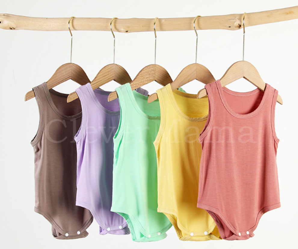 Summer Breeze Plain Modal Sleeveless Bodysuits