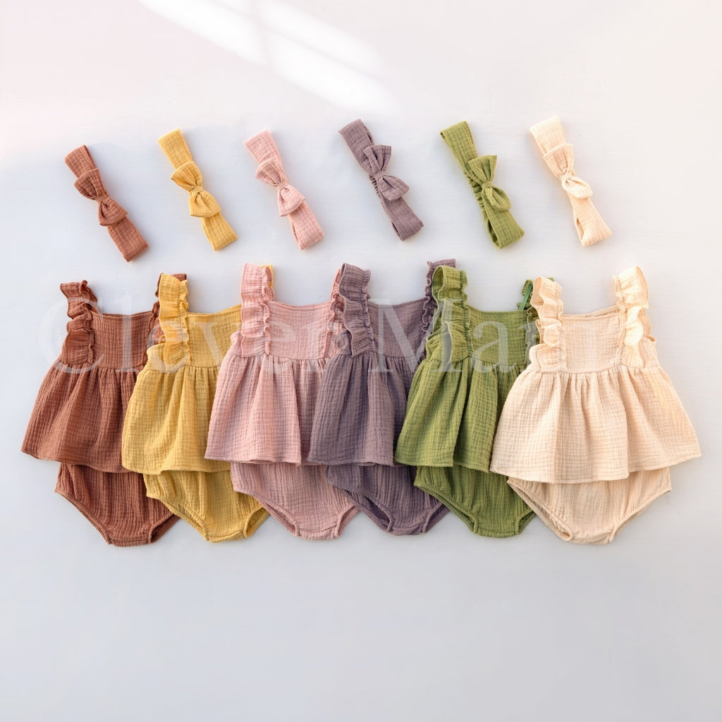 Petal Puff Muslin Cotton Baby Girl 3in1