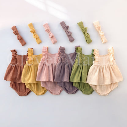Petal Puff Muslin Cotton Baby Girl 3in1