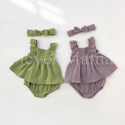 Petal Puff Muslin Cotton Baby Girl 3in1