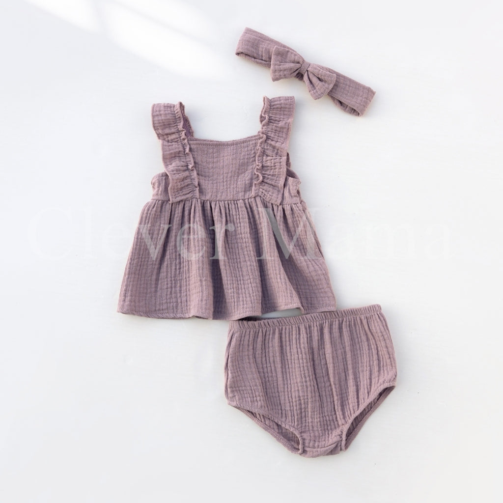 Petal Puff Muslin Cotton Baby Girl 3in1